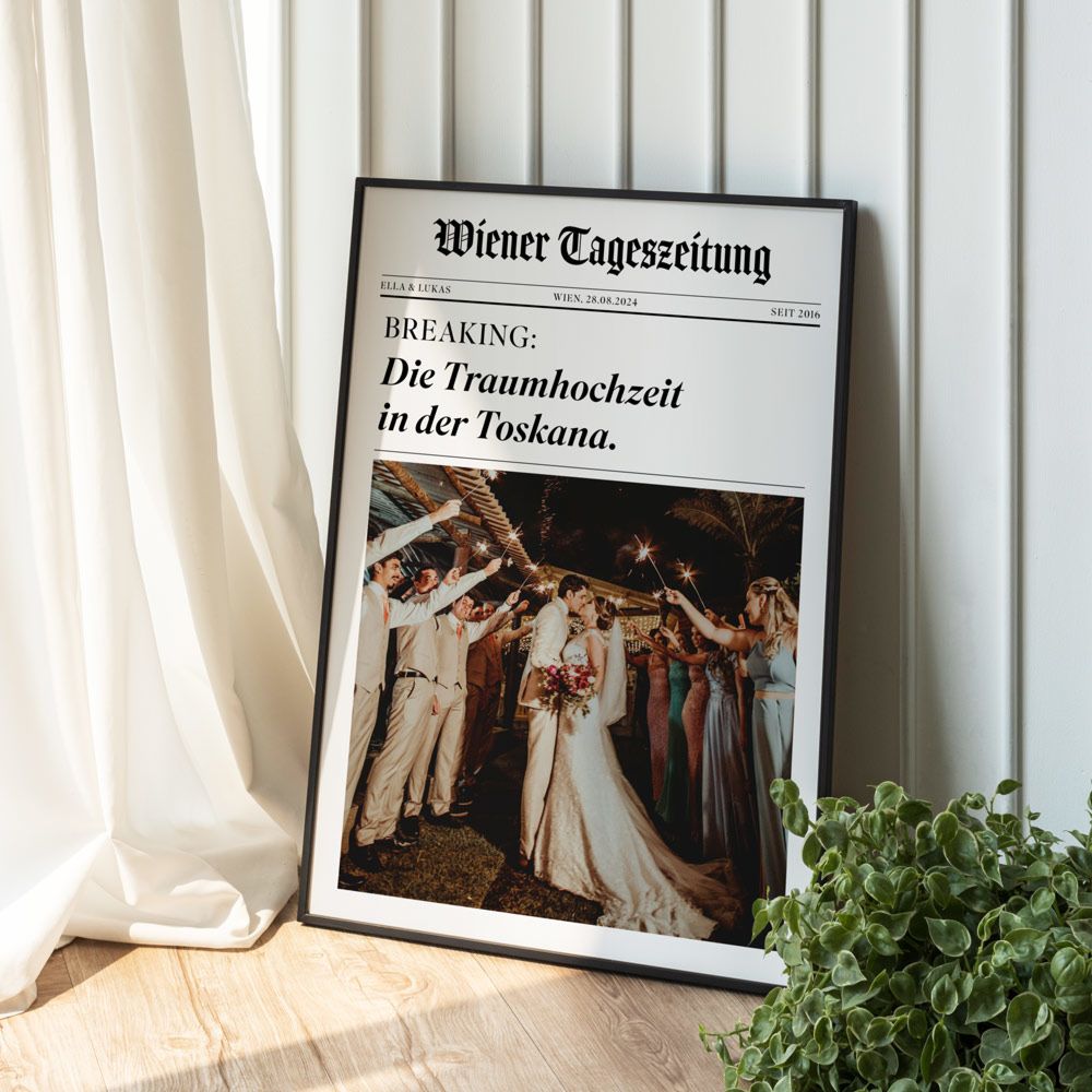 Personalisierbares Poster als Zeitung