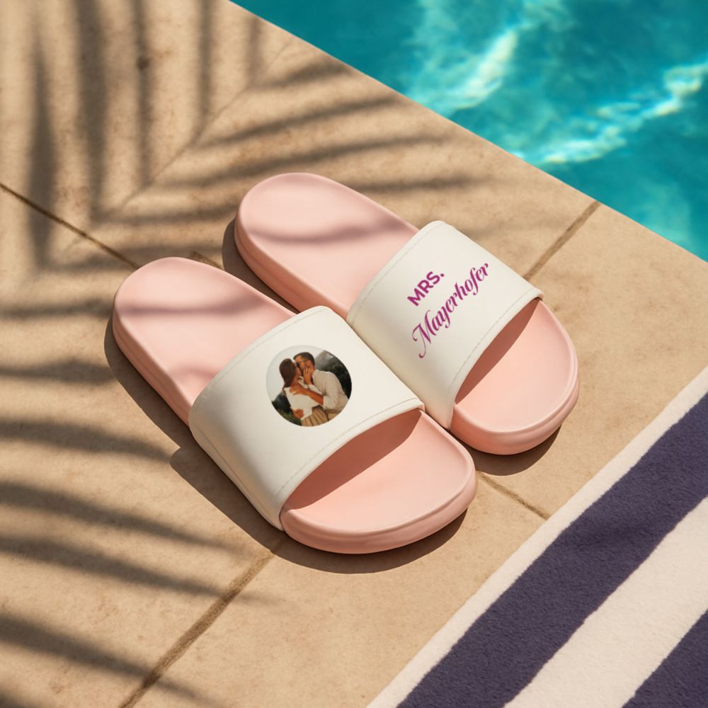 Personalisierbare Badelatschen mit Foto und Text