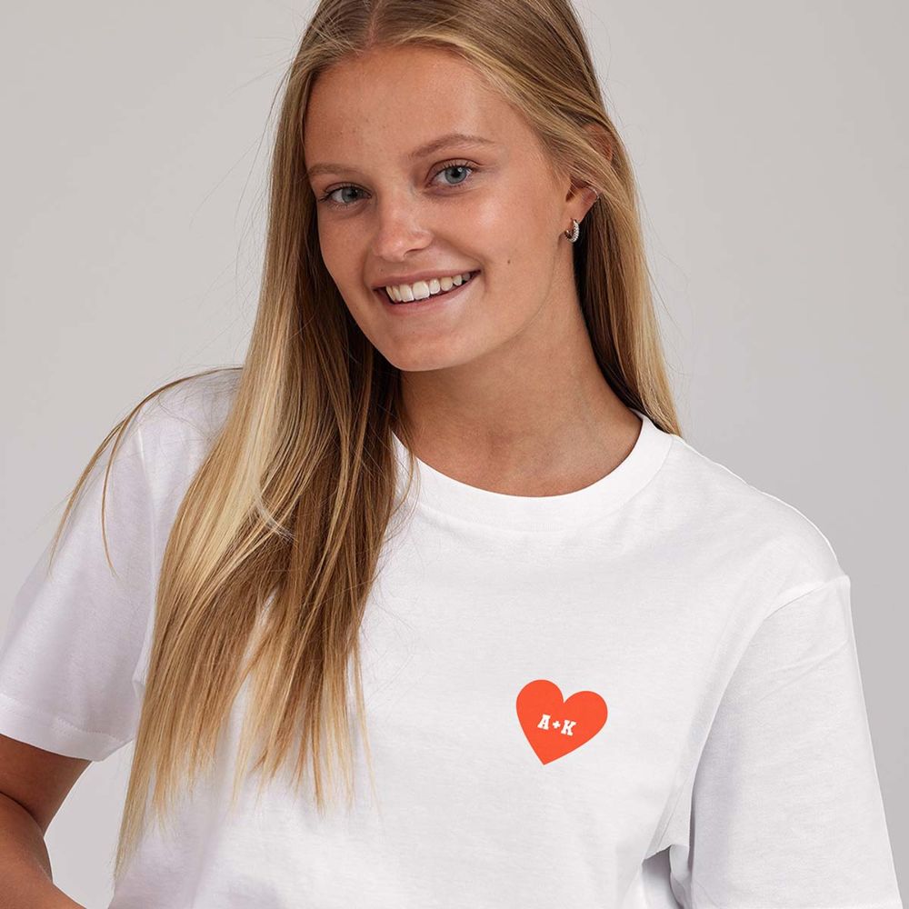 Personalisierbares T-Shirt Herz mit Initialen