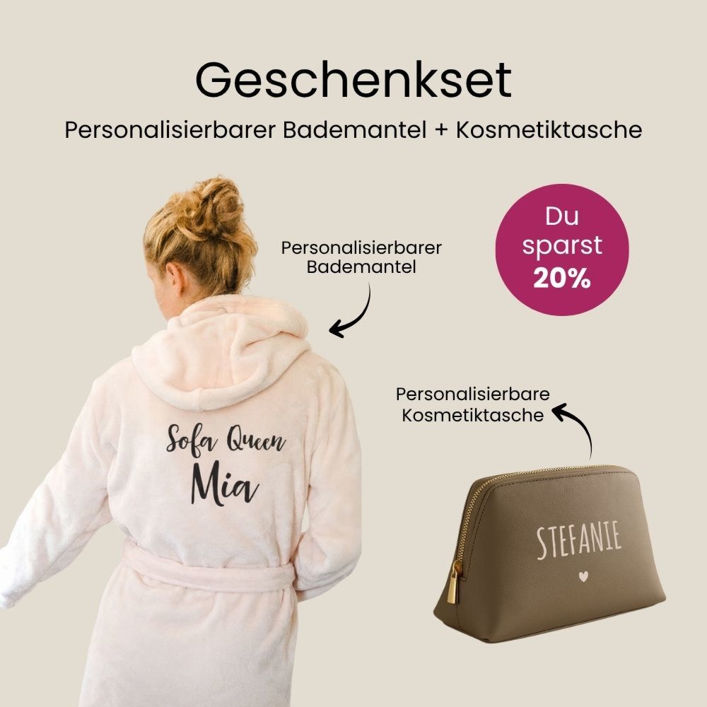 Geschenkset Bademantel und Kosmetiktasche