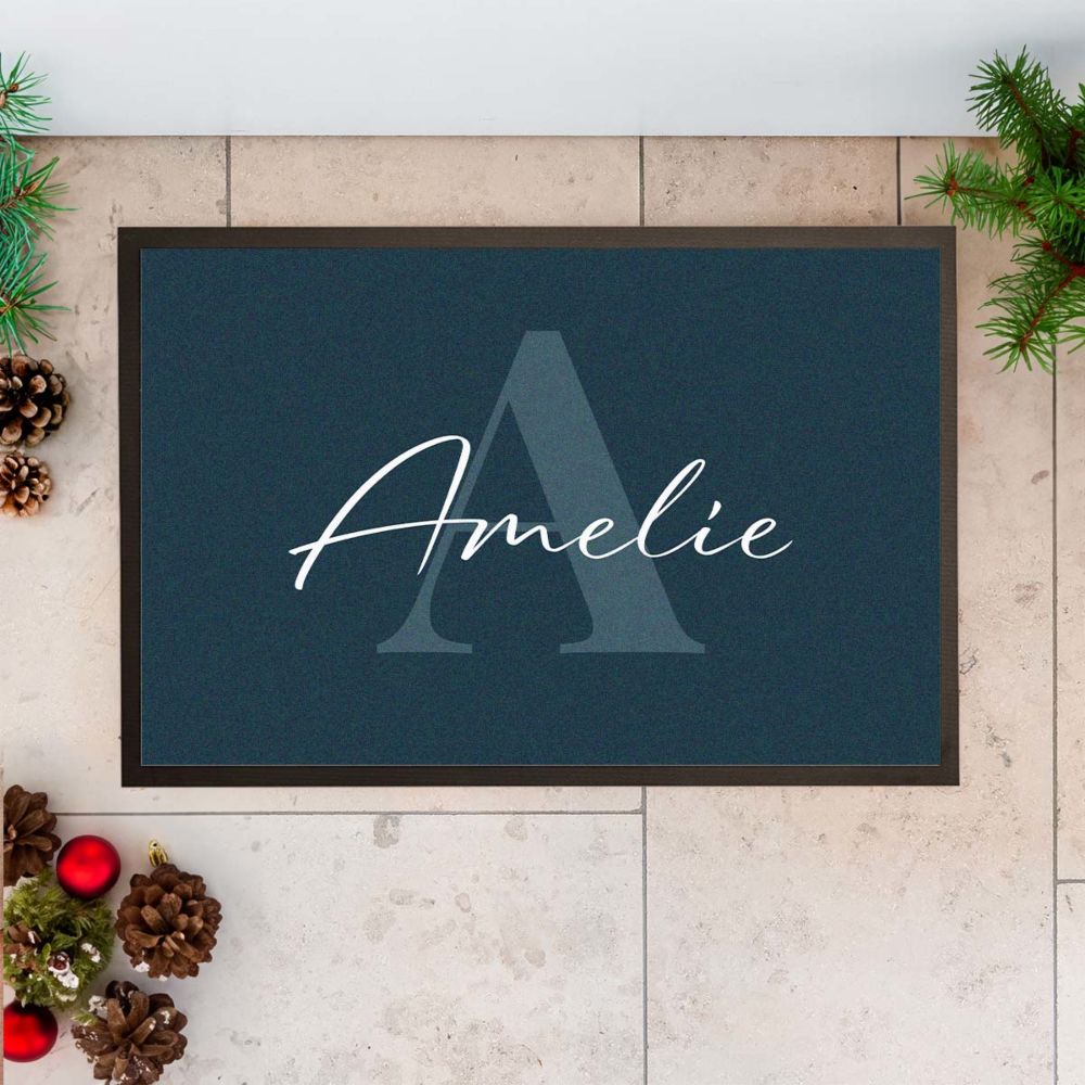 Personalisierbare Fußmatte mit Monogramm