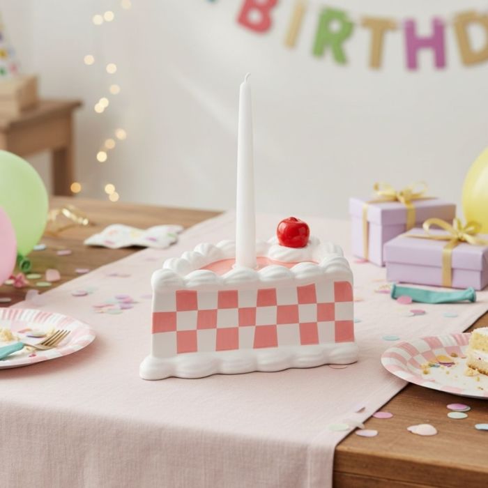 Kuchenstück-Kerzenhalter