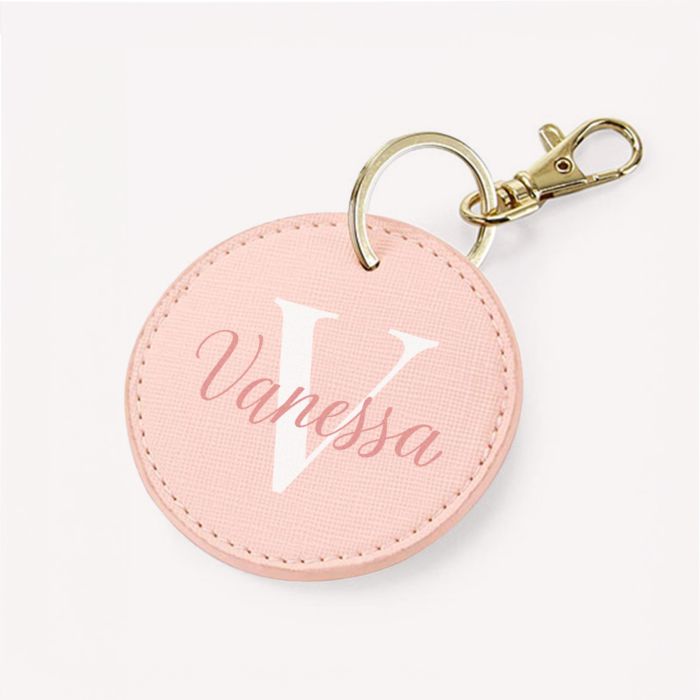 Personalisierbarer Schlüsselanhänger Rund mit Monogramm