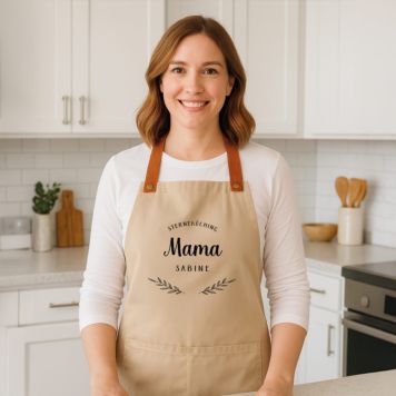 Personalisierbare Schürze mit Kranz und Text